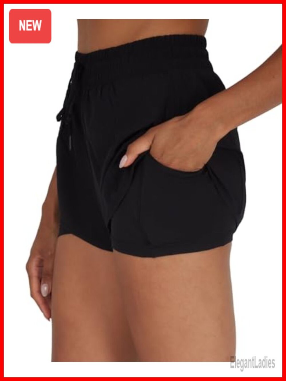 2-in-1 Running Shorts with Inner Biker Pockets Moisture-Wicking